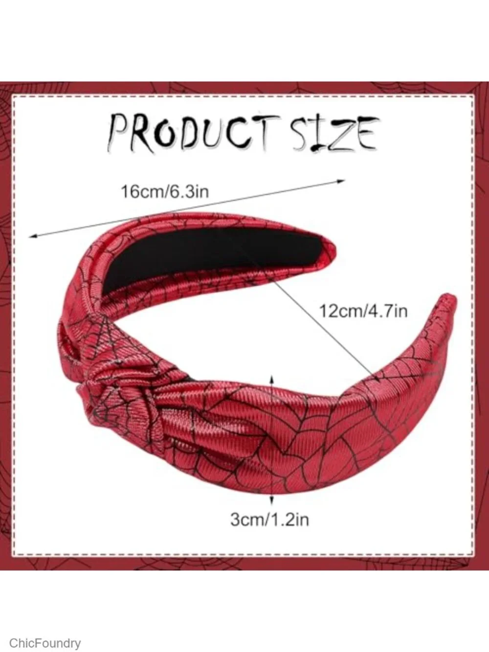 Halloween Spider Web Headband Women Wide Top Knot Hair Accessory Costume Party